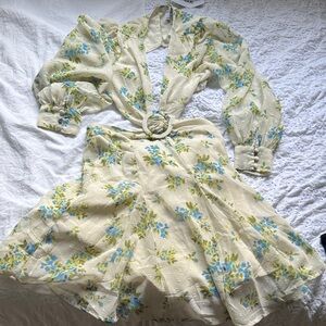 Floral Dress with Belted Waist